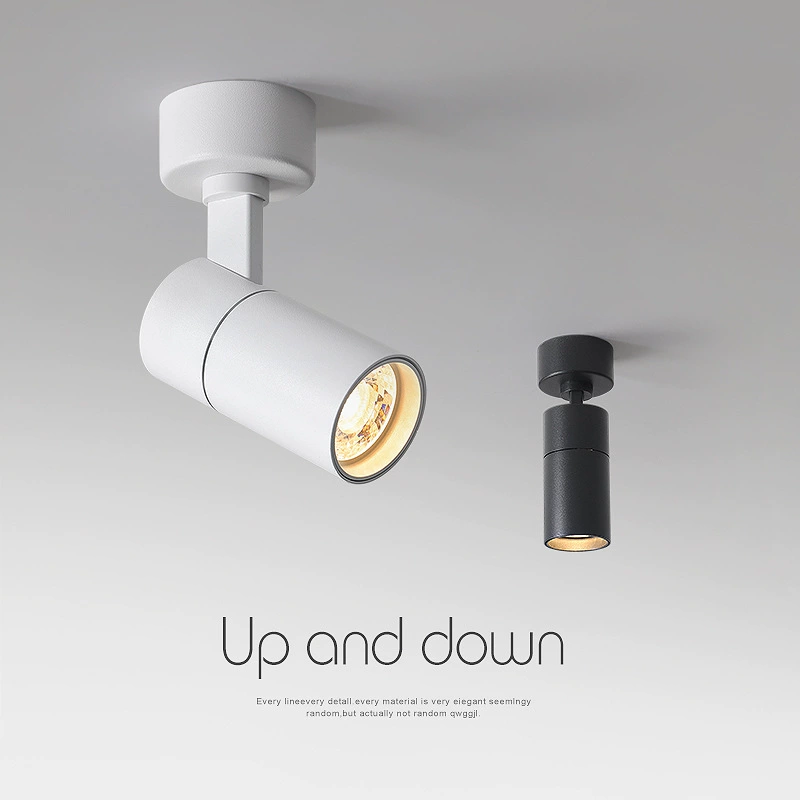 Открытый Светодиодный прожектор круглый потолочный светильник без отверстий фон стены гардероба проход регулируемый угол прожектор