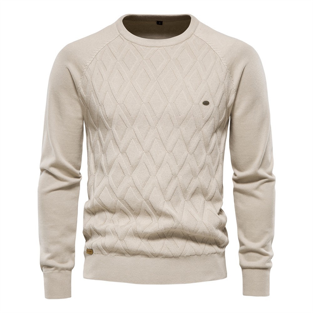 Pull en coton pur de haute qualité pour homme, nouvel article automne et hiver 2024, couleur unie, tricoté_voghion.com