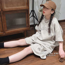 女童短裤套装夏季2025新款儿童短袖夏装女孩大童时髦洋气运动衣服