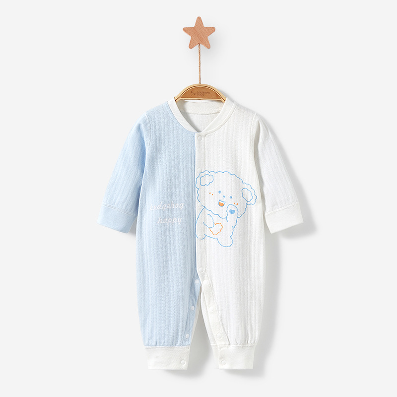 Mono para bebé para primavera, otoño e invierno, capa base cálida de algodón puro para recién nacidos, conjunto de otoño para niños pequeños, pelele unisex, ropa para bebé. image 9