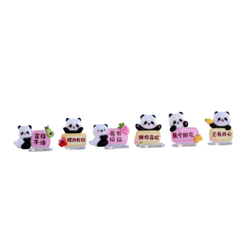 2024 nuevo adorno de coche panda lindo adorno de estilo de dibujos animados pequeño adorno de pantalla de navegación de consola central