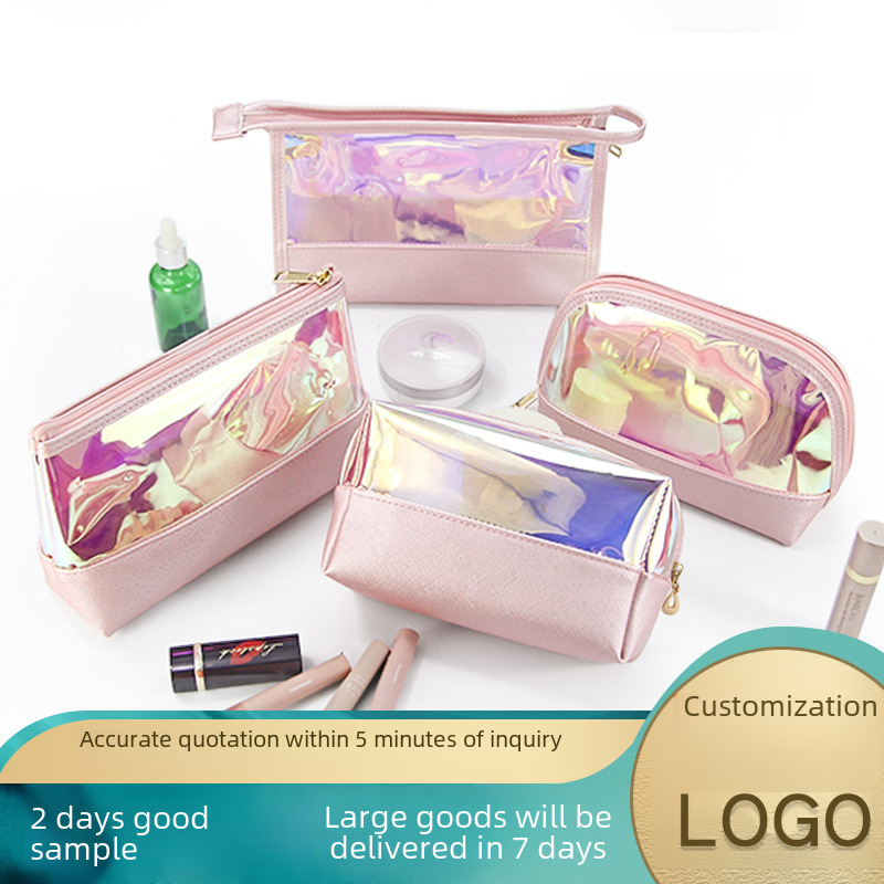 Cross-border Dopamine PU Leather Makeup Storage Octagonal Small Square Bag Simple Solid Color Gift Cosmetic Bag
