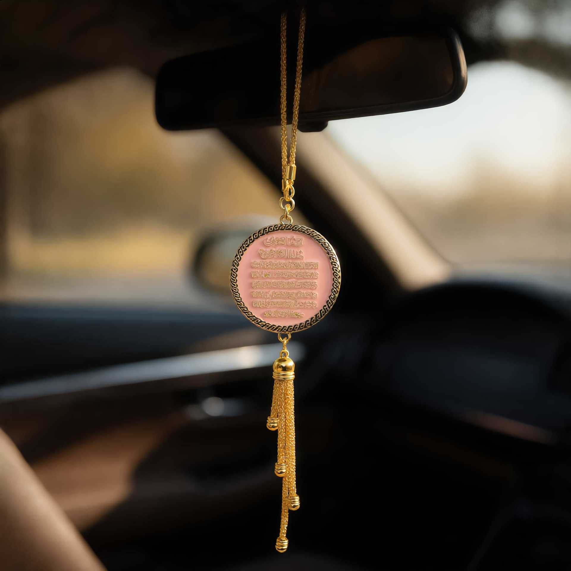 Cross-Border Southeast Asia Zinc Alloy Middle Eastern Style Multicolor Moon-Shaped Car Interior Rearview Mirror Hanging Ornament Car Decoration Factory