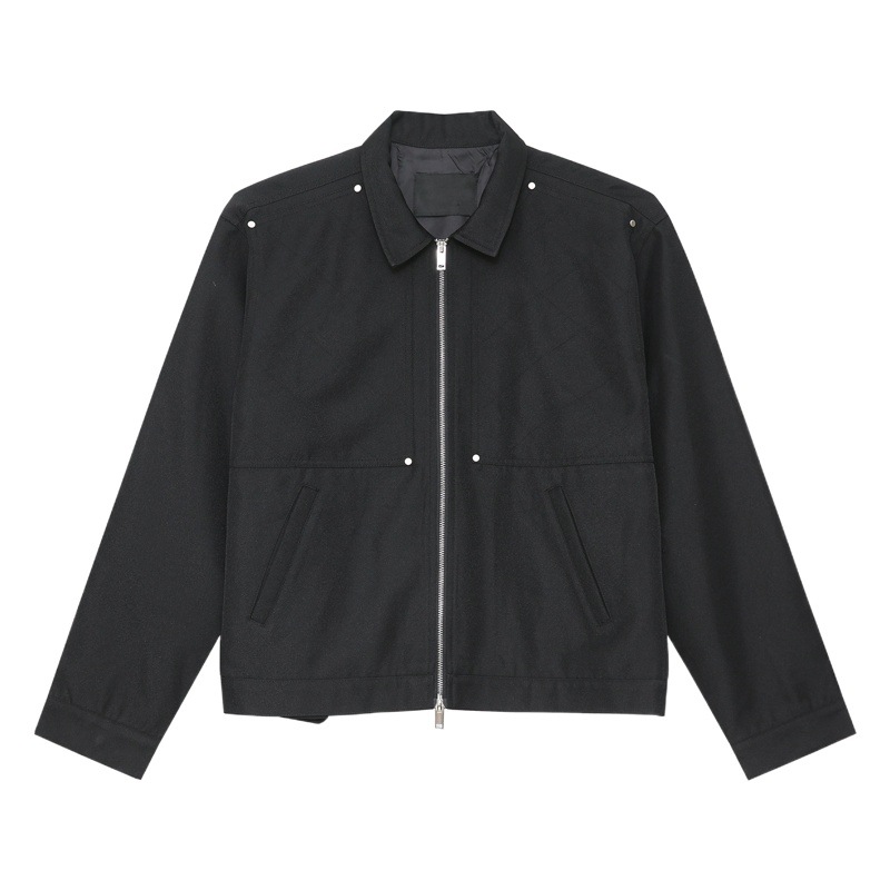 Mtlclothes ropa de Hombre | 2024 primavera nuevo retro color sólido pesado solapa chaqueta casual traje herramientas