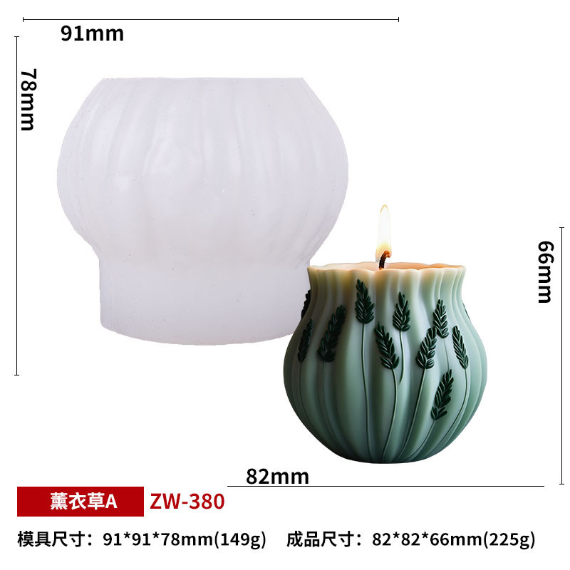 Sanxin ラベンダーシリーズ香りキャンドルシリコンモールド DIY 植物クリエイティブキャンドル簡単に離型できるシリコン研削ツール|undefined
