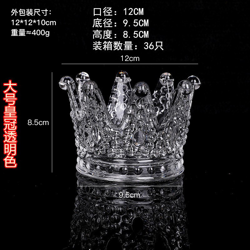 Ins式の軽い豪華なネックレスの指輪は皿のガラスのレリーフの燭台のクラウンの金の工芸の装飾の小さい置物を収納します。|undefined