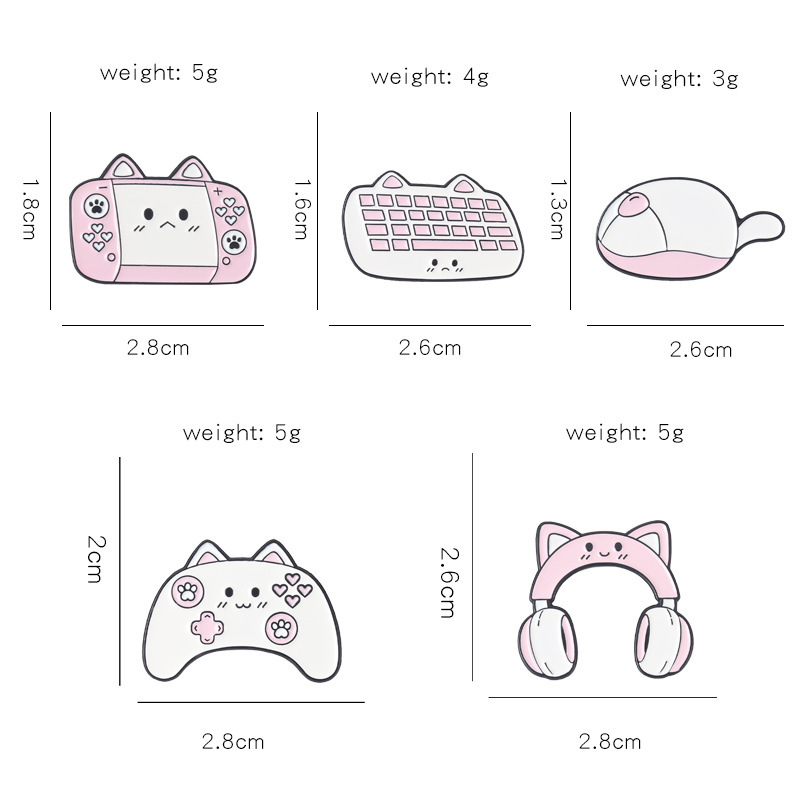 Teclado de dibujos animados ratón insignia de metal modelado creativo bolso lindo alfiler accesorios estudiantes niños ropa broche