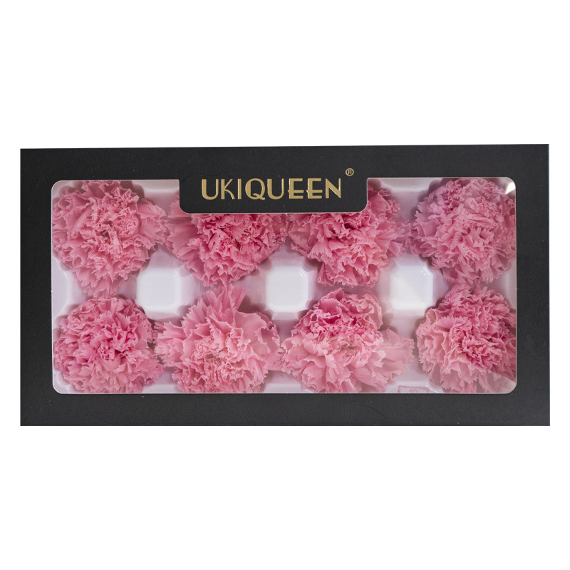 Fabricante de cabezas de flor de clavel eterno, venta al por mayor de regalos para el Día de la Madre, para mamá, maestra, ancianos, materiales para ramos de bricolaje