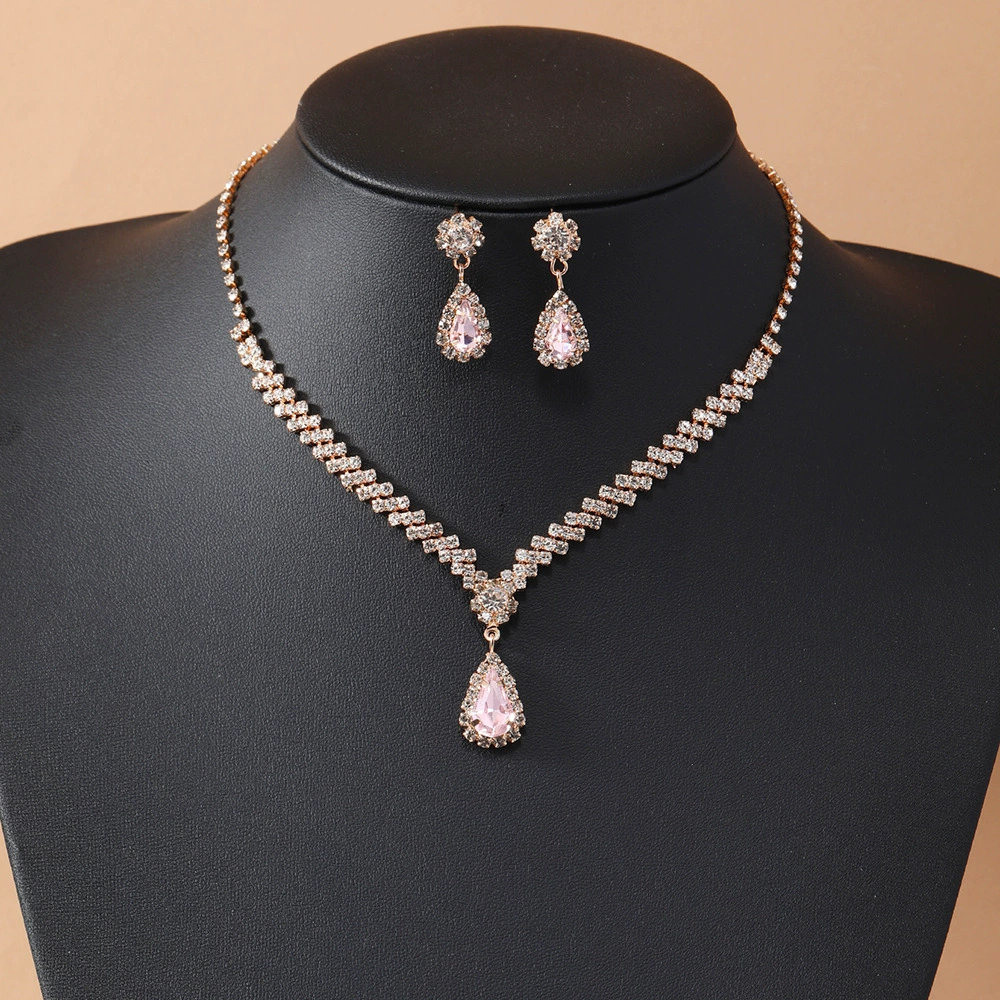 Горячая продажа классический дизайн чувство каплевидной формы красный королевский синий ожерелье серьги набор для женщин через границу Амазонка