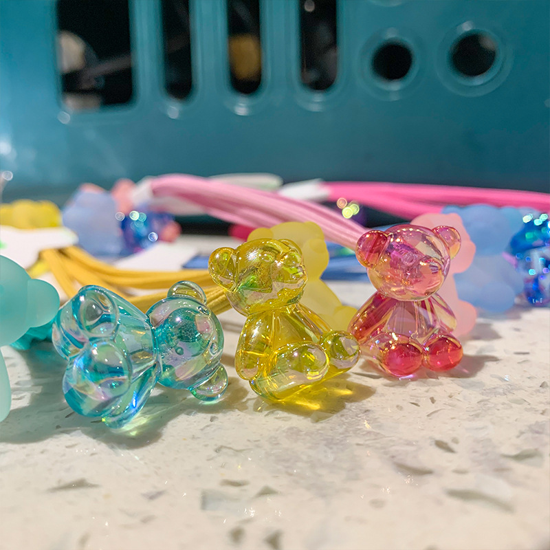 GG & MM helado color suave caramelo oso pelo banda Niños Accesorios para el cabello de dibujos animados de las mujeres cuerda de pelo Cola de Caballo tocado