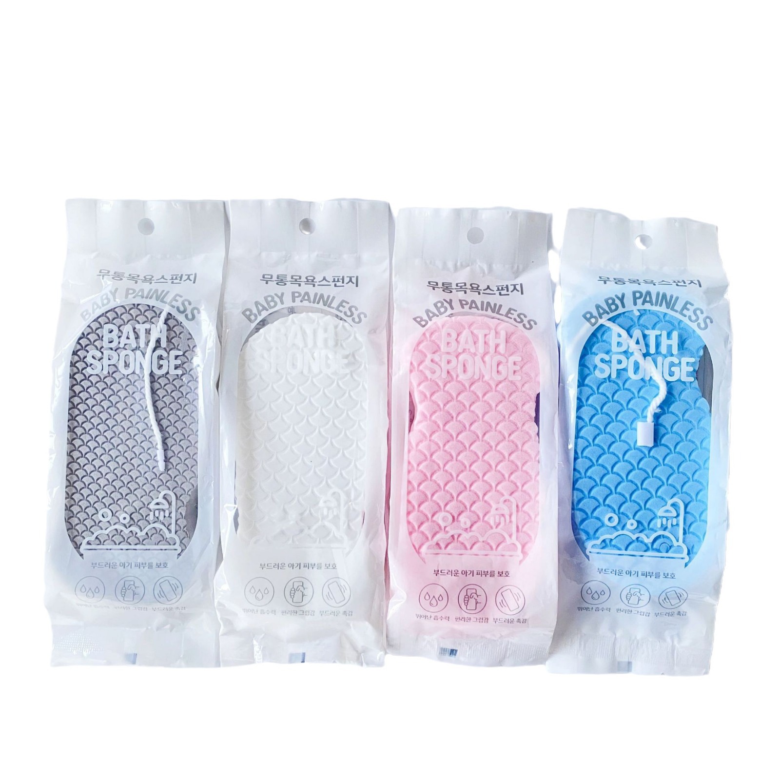 3D bebé esponja baño limpie el patrón de escala de pescado tridimensional Baño de esponja de baño no hace daño a la piel del bebé sin dolor baño artefacto