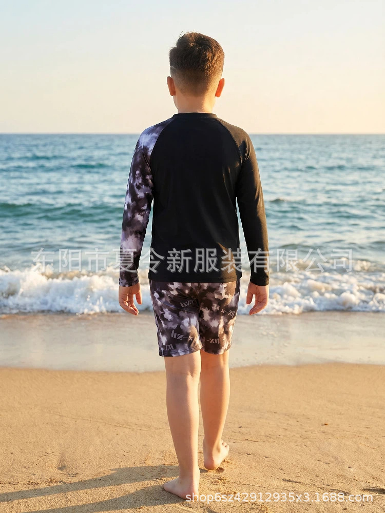 Trajes de baño para niños, nuevos niños, nuevos hombres, alta elasticidad, protección solar, secado rápido, estudiantes de natación profesional