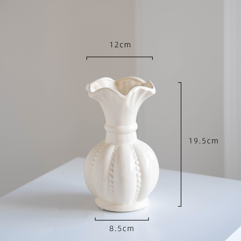 Vaso de cerámica europea blanco de alto nivel retro creativo sala de estar hidroponía flor flor decoración de mesa
