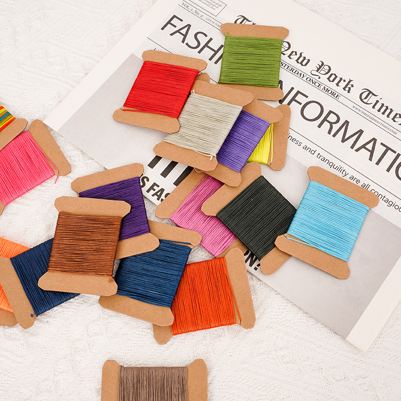 0.8mm Handmade Wax Thread DIY Material Package Braided Thread Flat Wax Rope Hand-Sewn Leather Leather Goods Sewing Wax Thread