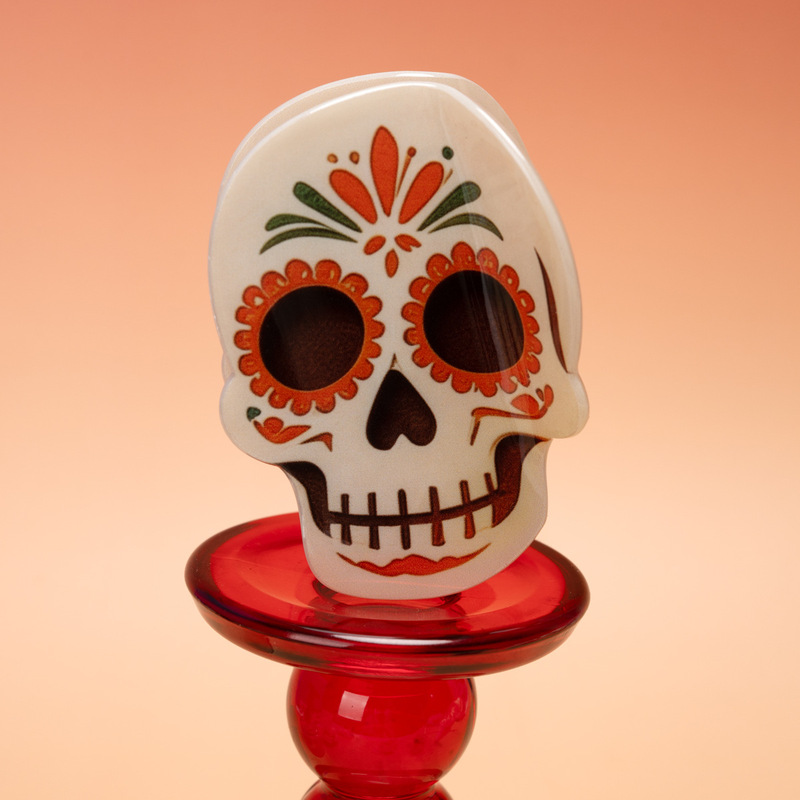 Mexican Day of the Dead Sugar Skull Hair Clip Cartoon Print Shark Clip Festive Party Personalized Fun Hair Accessory for Women Mexican Day of the Dead Sugar Skull Hair Clip Cartoon Print Shark Clip Festive Party Personalized Fun Hair Accessory for Women