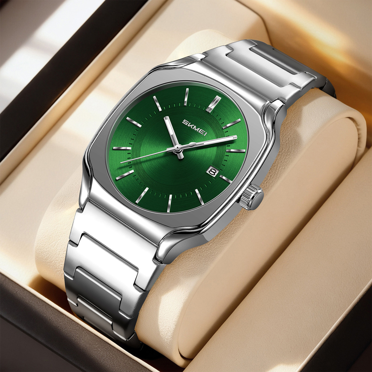 Momento de relojes de hombre calendario de negocios transfronterizo spot relojes de hombre acero noctilucente impermeable fábrica de relojes de cuarzo al por mayor