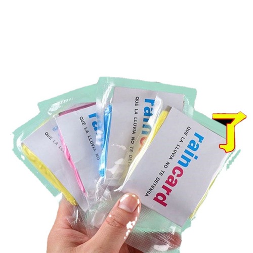 Disposable raincoat vacuum compression card packaging outdoor rafting travel adults and children thickened one-size-fits-all poncho