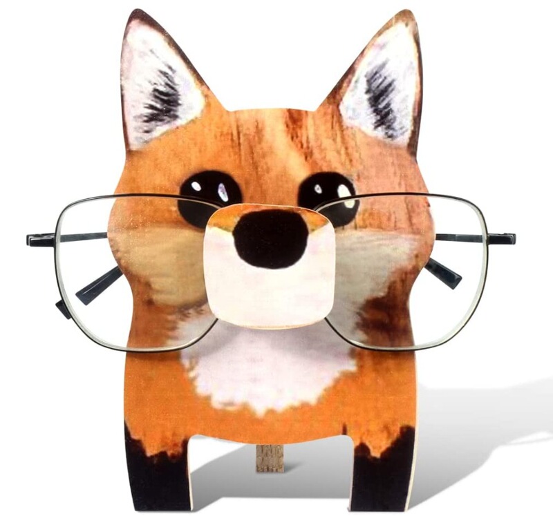 Factory direct creative wooden animal glasses holder glasses display stand color printing decorative mobile phone rack DIY