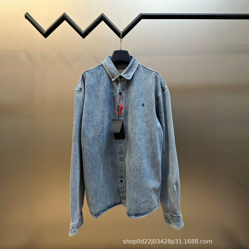 High-end SLP 26fw logo embroidered denim jacket, washed and distressed, loose fit, versatile, unisex jacket High-end SLP 26fw logo embroidered denim jacket, washed and distressed, loose fit, versatile, unisex jacket