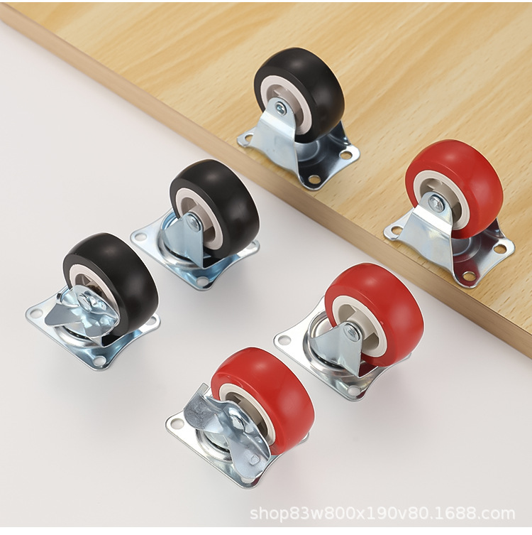 1 inch - 3 inch Universal Casters with Brake, Swivel and Fixed Wheel Options, Wear-Resistant Silent Furniture Casters for Tea Tables and Trolleys