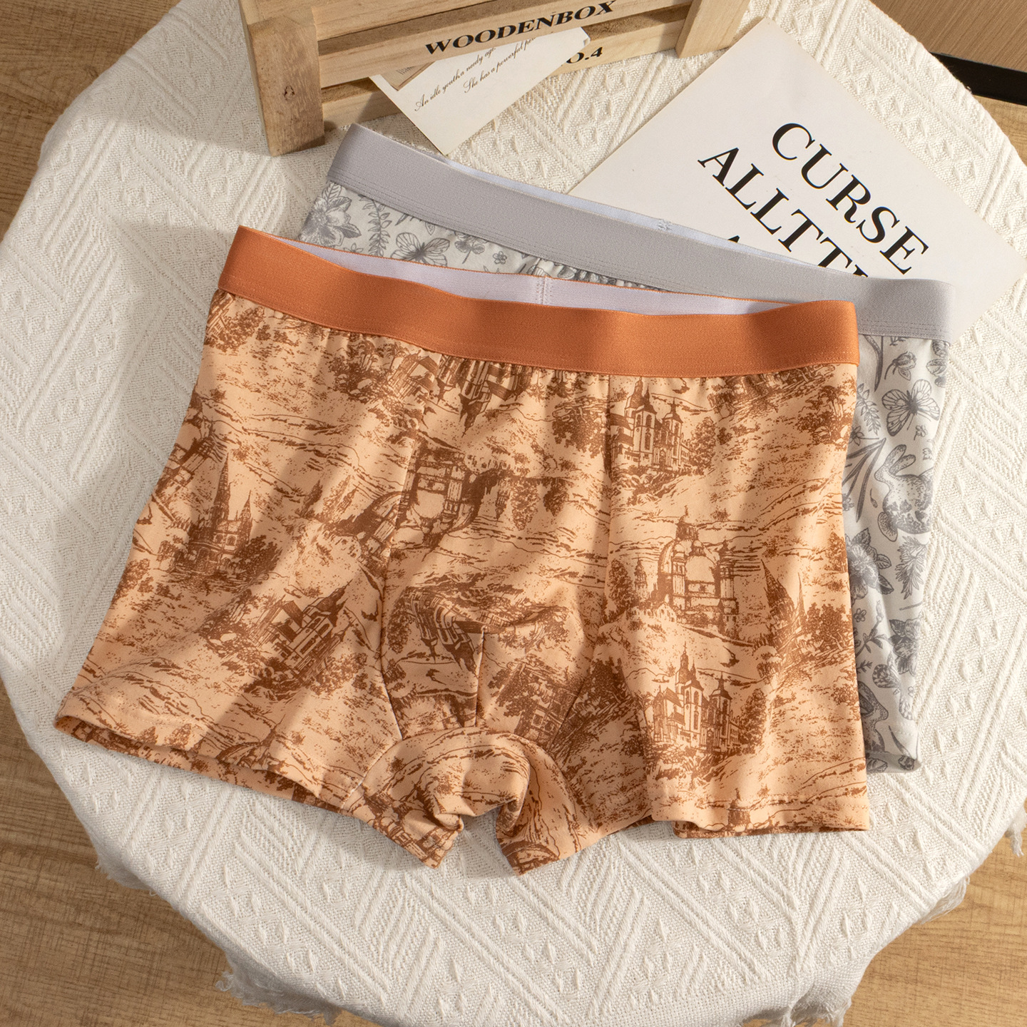 Explosión de la nueva ropa interior china de hombre algodón 7A, seda de morera antibacteriana, entrepierna transpirable y cómodas pantalones de cuatro hombres al por mayor