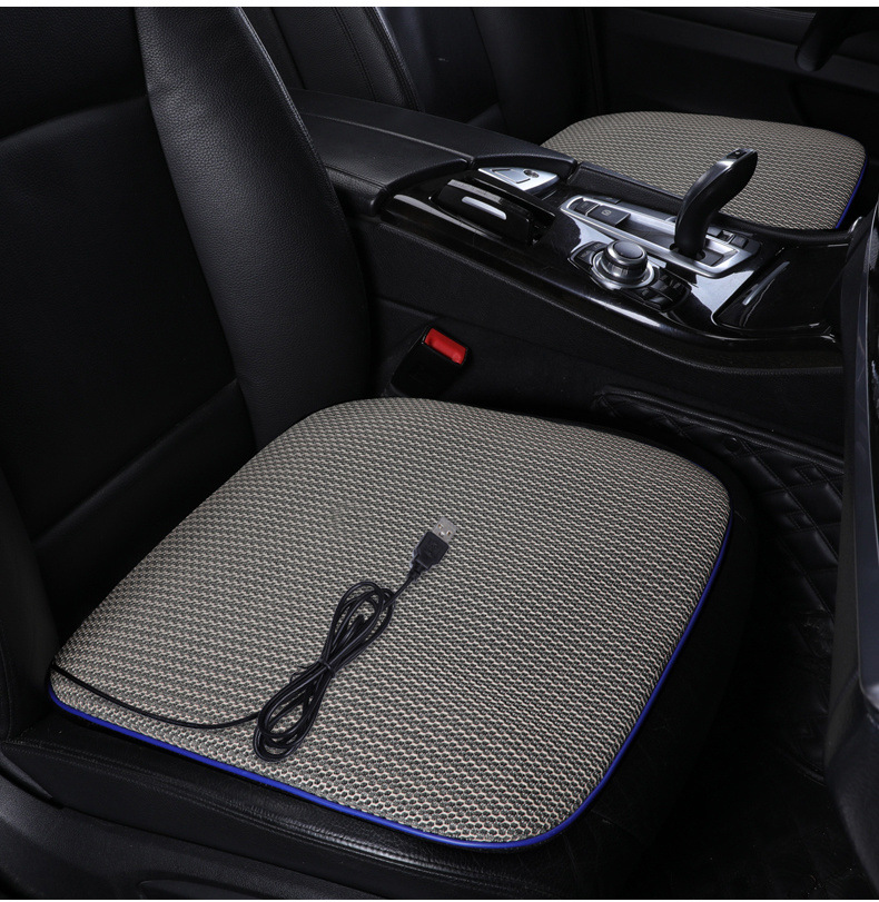 Summer Ventilated Car Seat Cushion Summer Cool Mat USB Cold Air Breathable Cooling Mat Truck Blowing Mat Home and Car Dual Use