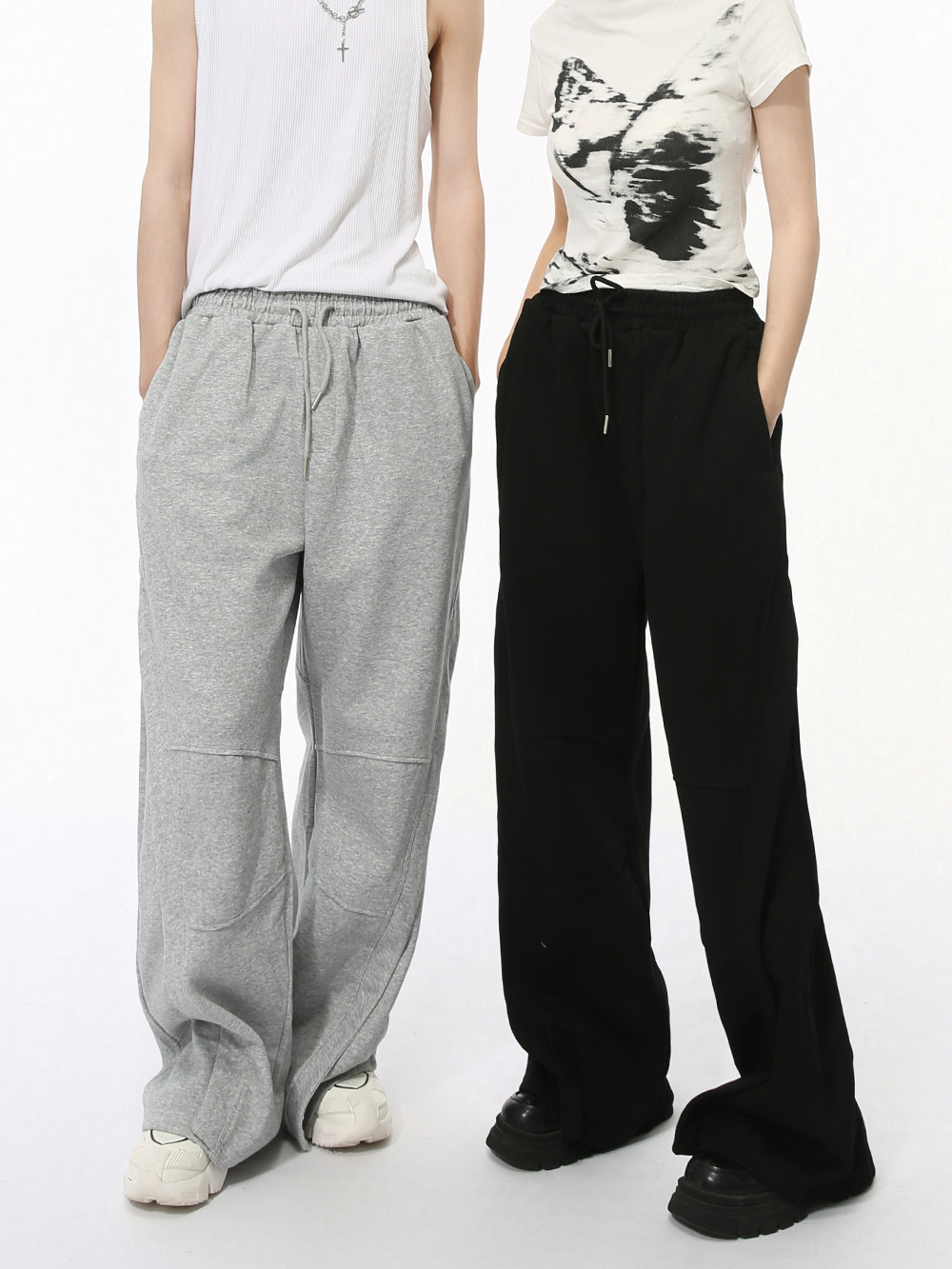 MTLCLOTHES Hombres| Otoño coreano deconstrucción de hombro falso de dos piezas chaqueta deportiva ocio pantalones de moda