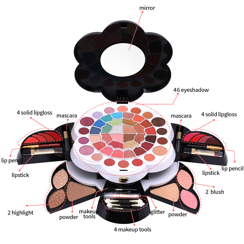 Wholesale of cross-border cosmetics, Amazon, European and American pearlescent and matte eyeshadow, blush, high-gloss lipstick, cosmetics and makeup sets undefined