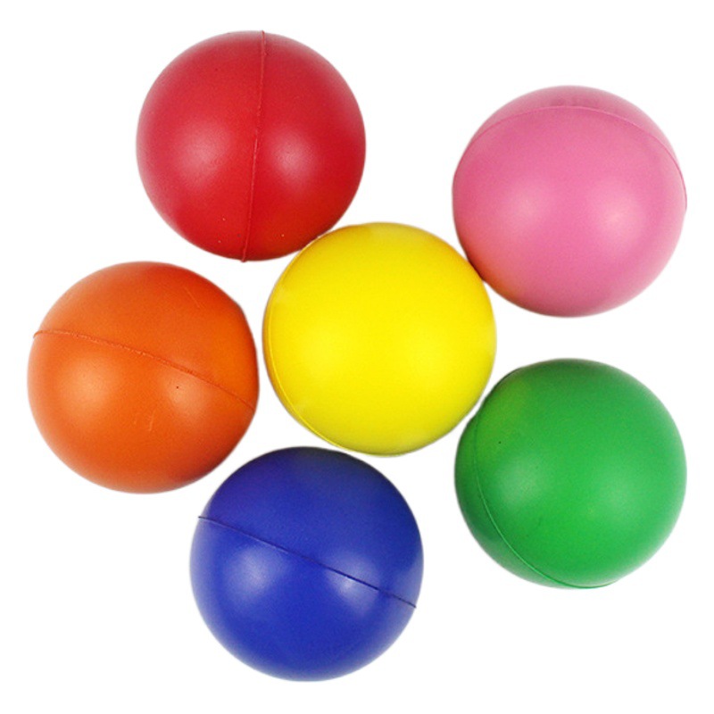 Color PU sponge slow rebound pressure ball rehabilitation training grip strength device LOGO printing decompression vent ball toy
