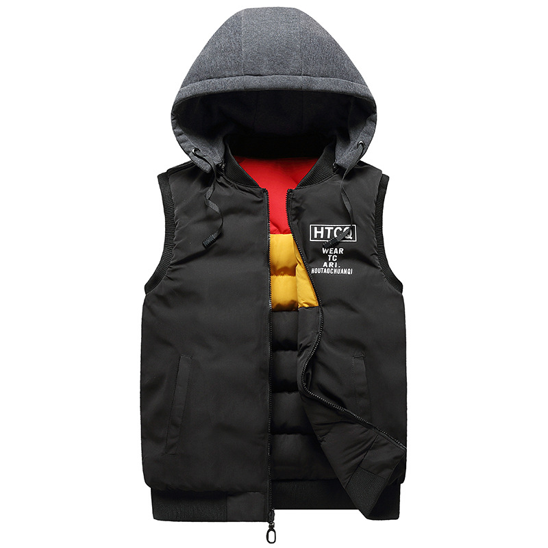 Herrväst vändbar med huva för vinter utomhus stil_voghion.com