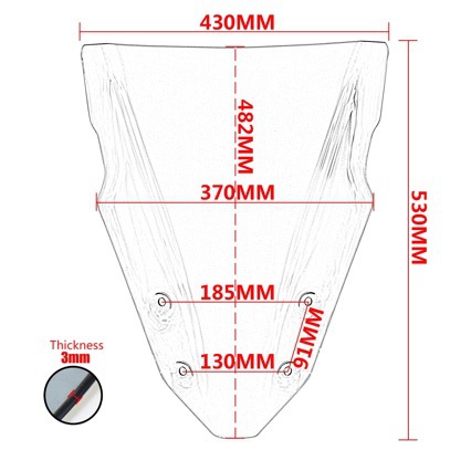 Suitable for Suzuki Gsxs100Gt Gsx-S 1000 Gt 21-24 Modified Front Windshield Deflector to Block Wind
