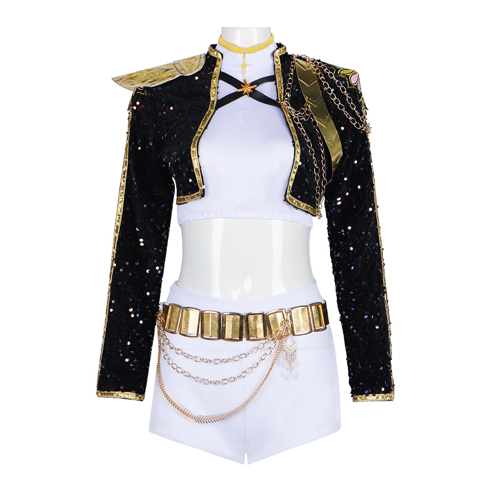 猎魔女团cos服黑金款鲁米舞台服cosplay万圣节黑色打歌服动漫服装