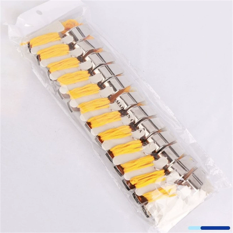 Metal whistle stainless steel with rope, wholesale