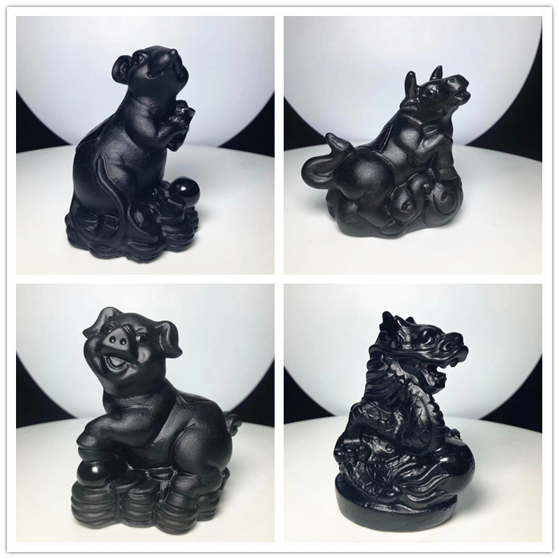 wholesale Obsidian Twelve Rat Zodiac Home Furnishing Arts and Crafts a decoration