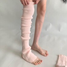 日系JK甜美少女白色袜套方格芭蕾针织踩脚小腿袜春秋学院风腿套