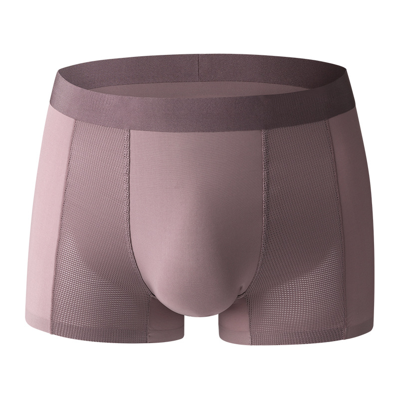 Pantalones de aire acondicionado delgadas de verano de alta calidad, pantalones íntimos de hombre sin marcas de hielo, pantalones cortos de ángulo plano en vivo al por mayor