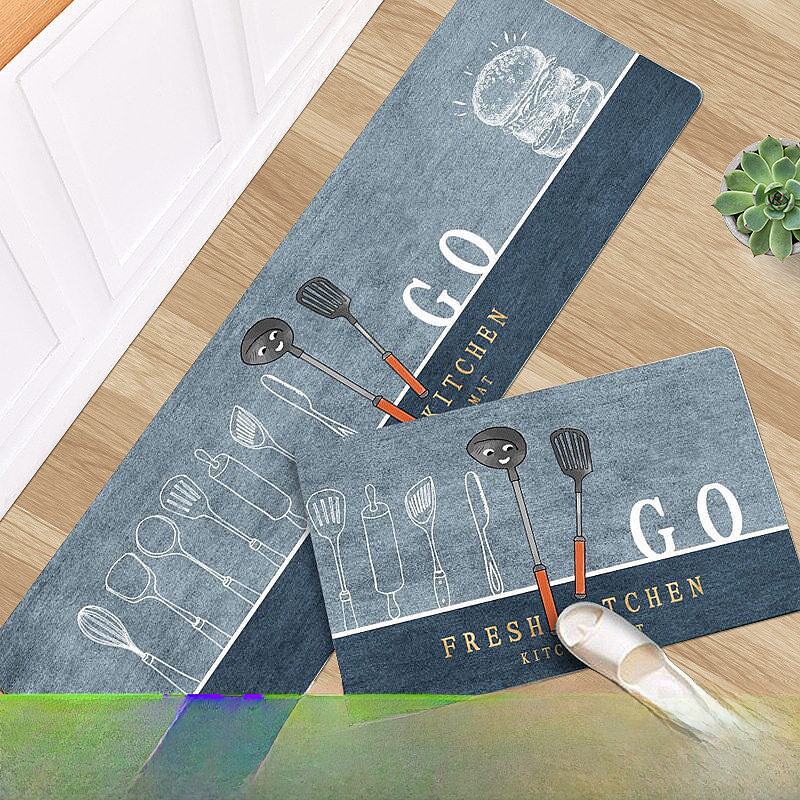 Thickened Kitchen Floor Mats, Stain-Resistant Bathroom Door Mats, Entrance Mats, Entrance Mats, Bathroom Door Mats, Household Simple Carpet Foot Mats