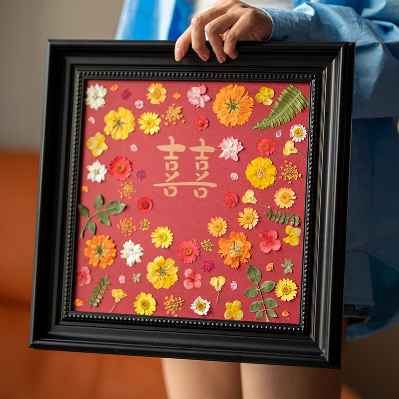 Embossed Photo Frame Square DIY Handmade Dried Flower Specimen Decoration Self-Embellished Accessible Luxury High-End Picture Frame Display Frame