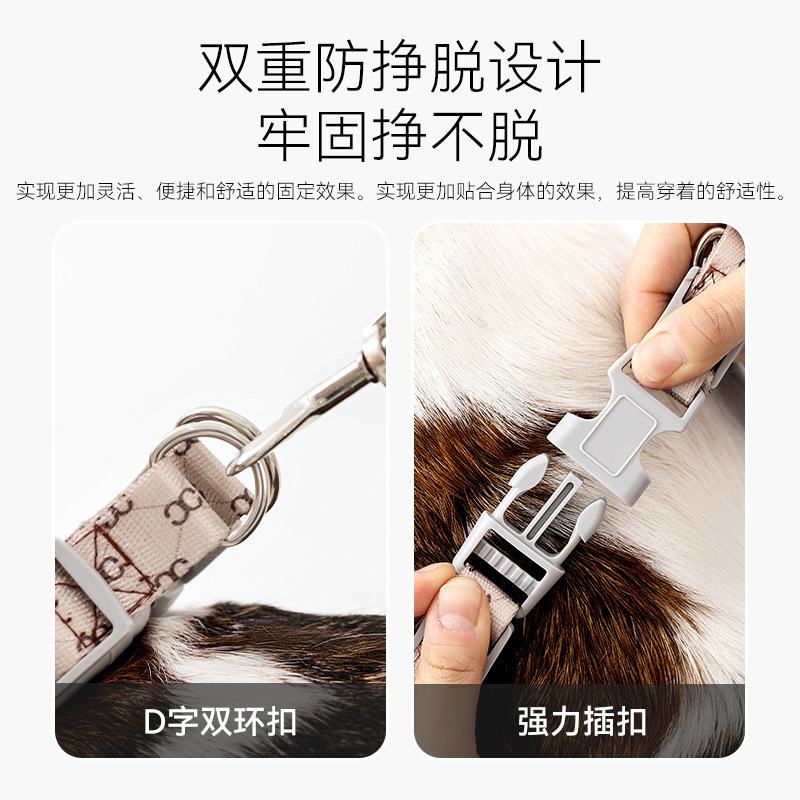 Transfronterizo simple y transpirable y cinturón de pecho ajustable para mascotas cuatro estaciones para caminar con cuerda de tracción de pecho y espalda
