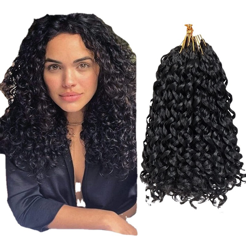 Lateinamerikanisch-lockige europäische und amerikanische Perücke Dreadlocks GoGo Curl synthetische Wasserwellen Häkelhaar_voghion.com