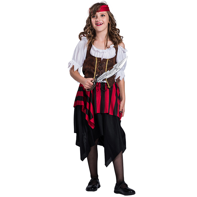 Fabricante en stock de los niños juego de rol traje de Halloween piratas del Caribe niños drama traje 61 rendimiento traje