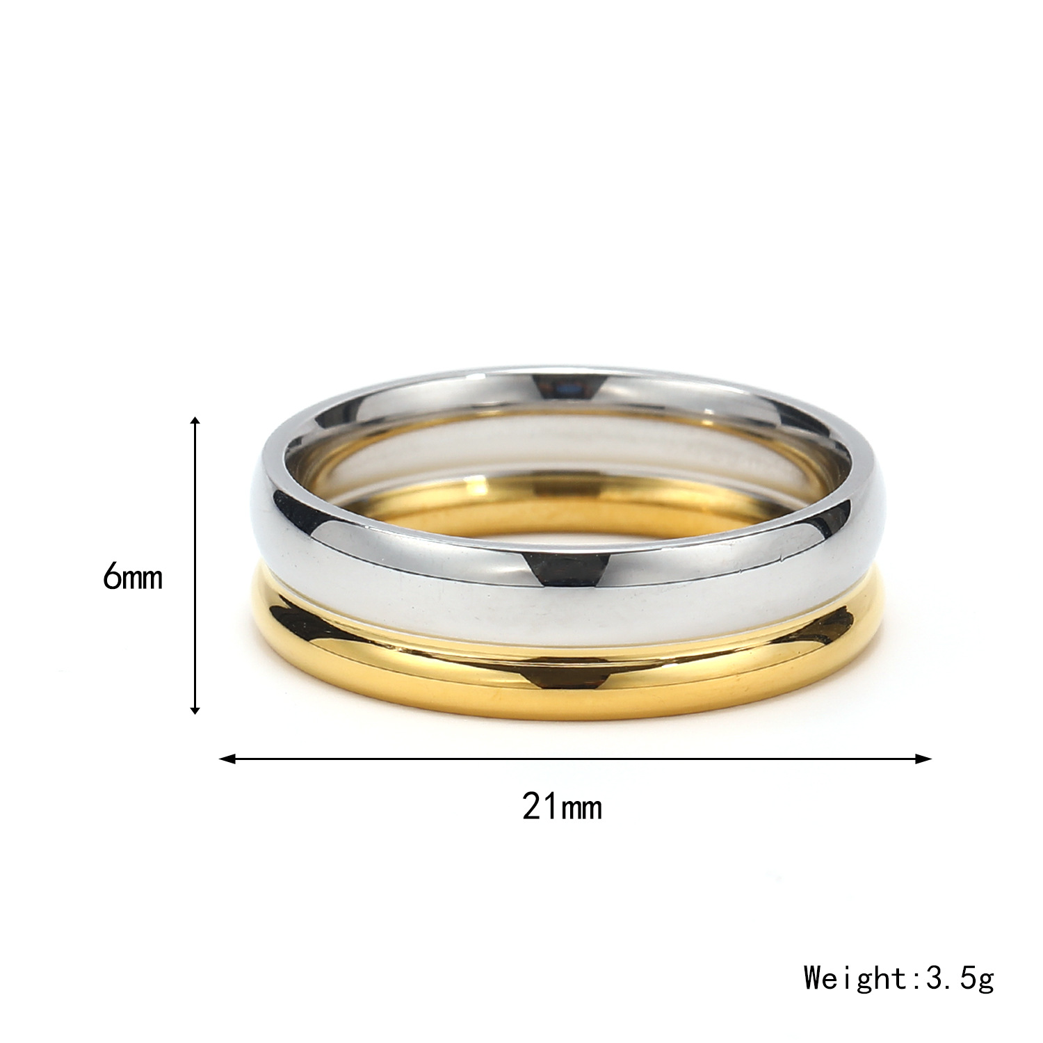 8g Weight Titanium Steel Simple Style Color Block Plating Rings