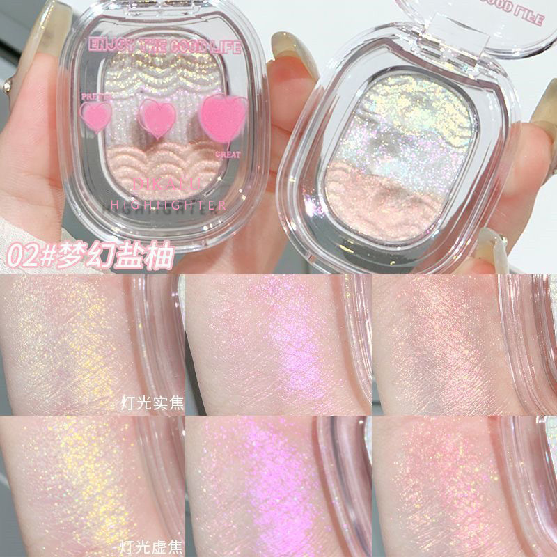 DIKALU puré de papas monocromático mochi ojos de gusano de seda de alto brillo iluminan la sombra de ojos de lentejuelas nacaradas de color blanco puro