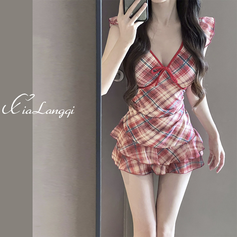 Swimsuit for Women 2025 New Style High-End and Beautiful One-Piece Skirt Style Adult Women's Slightly Fat and Flesh-Covering Seaside Swimsuit