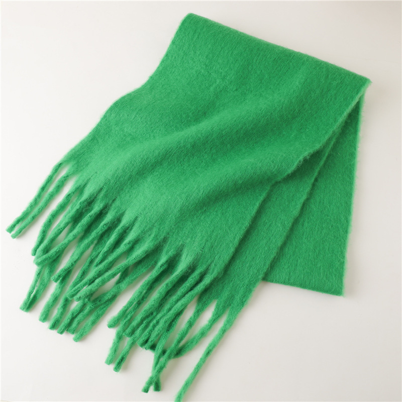Mohair Schal Für Damen Und Herren Mit Fransen Und Perlen_voghion.com