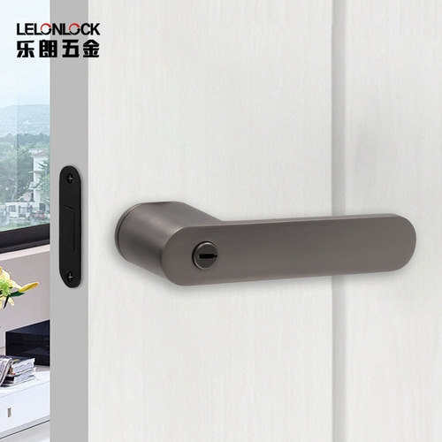Minimalist ecological door lock with key bedroom door lock black and white gray modern magnetic silent invisible wooden door lock