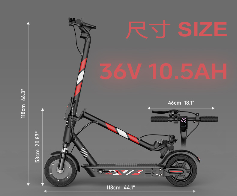 Overseas warehouse delivery of lightweight foldable electric scooters for adults, cross-border electric vehicles, long battery life, direct from the manufacturer