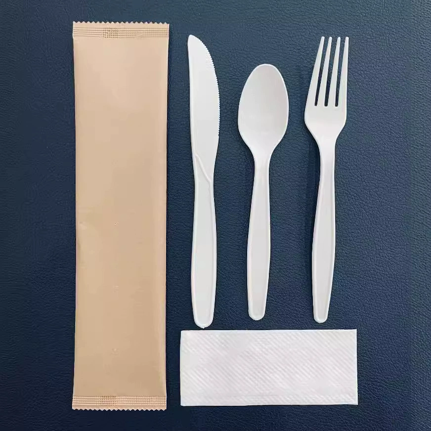 Одноразовый биоразлагаемый набор столовых приборов PLA, посуда для торта, пакеты для еды на вынос, западный десерт, коммерческое использование, экологически чистый