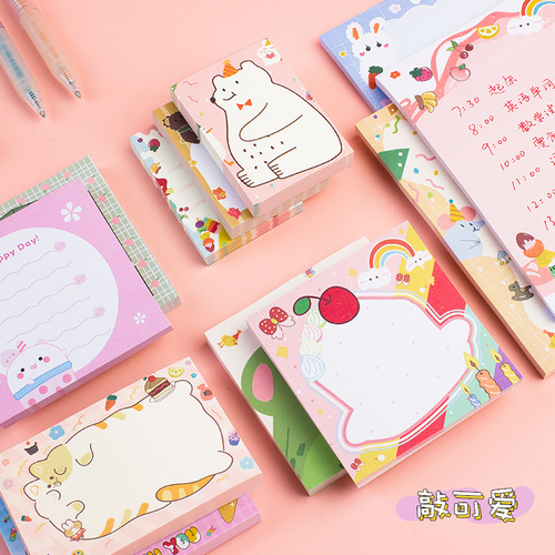 Post-it notes cute cartoon creative colorful ins style cultural stationery students high-looking note pad wholesale