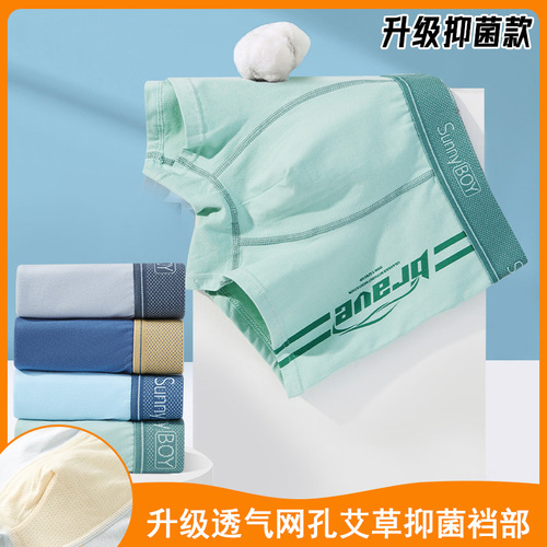 Boy's underwear combed cotton teen boxer briefs antibacterial crotch boxer shorts large size boys' underwear wholesale